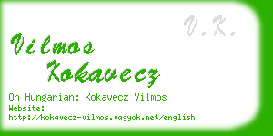 vilmos kokavecz business card